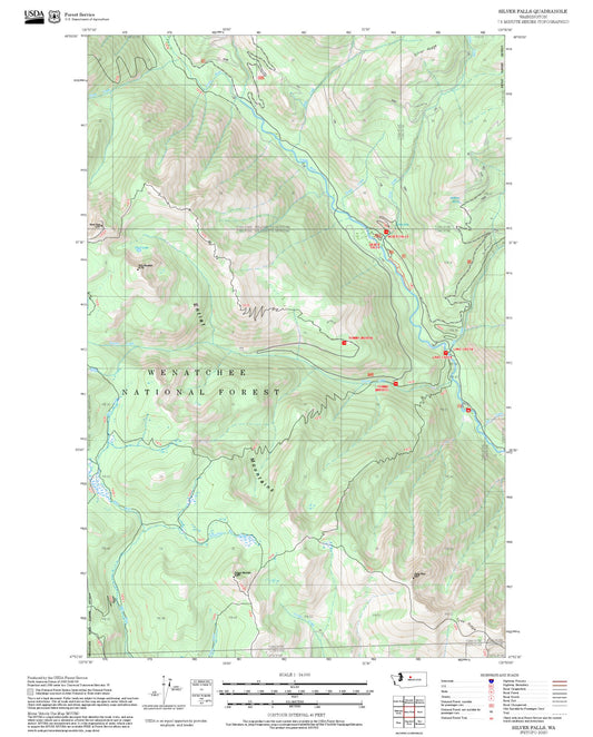 2025 Forest Service Topo Map of Silver Falls Washington