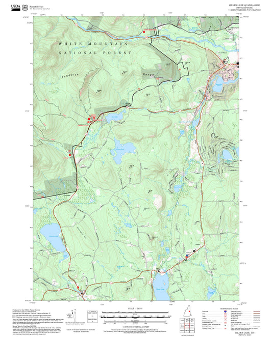 2025 Forest Service Topo Map of Silver Lake New Hampshire