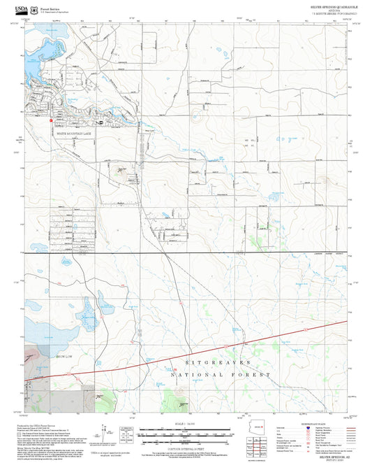 2025 Forest Service Topo Map of Silver Springs Arizona