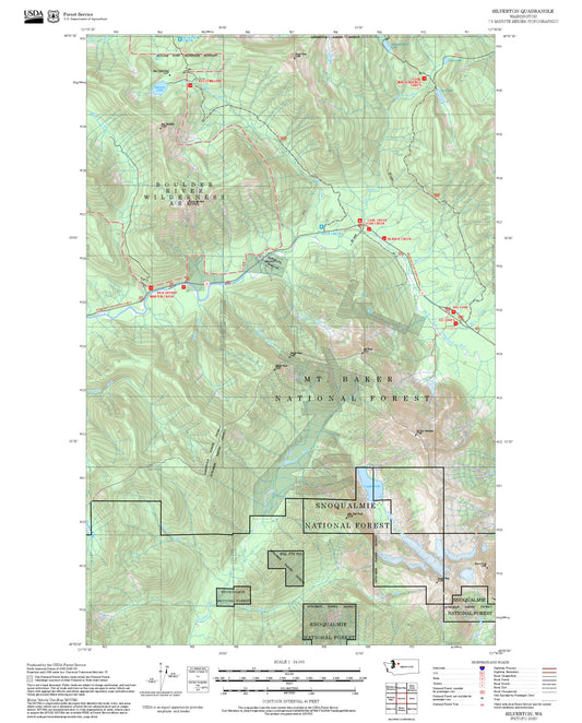 2025 Forest Service Topo Map of Silverton Washington
