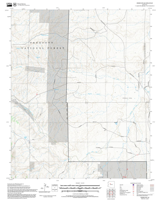 2025 Forest Service Topo Map of Simmons Arizona