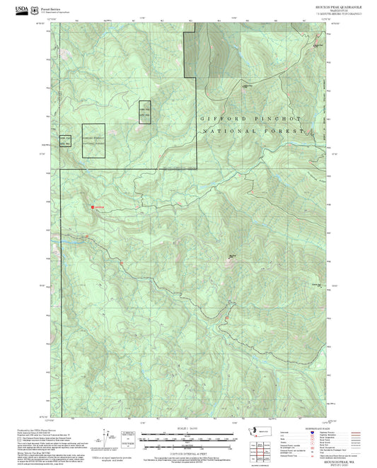 2025 Forest Service Topo Map of Siouxon Peak Washington