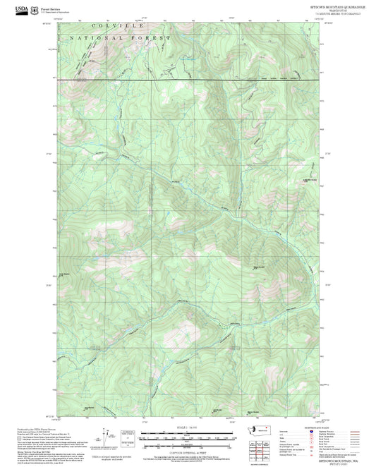 2025 Forest Service Topo Map of Sitdown Mountain Washington