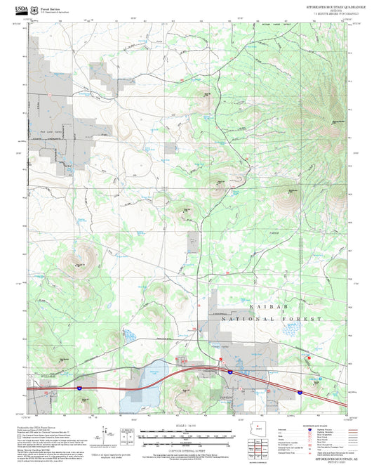 2025 Forest Service Topo Map of Sitgreaves Mountain Arizona