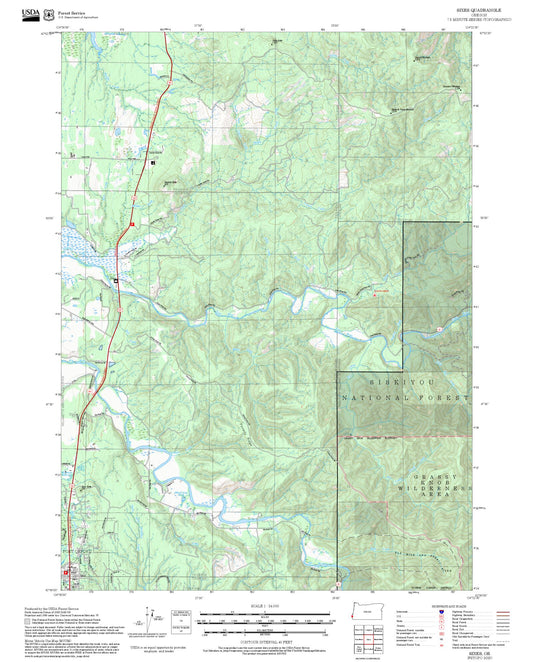 2025 Forest Service Topo Map of Sixes Oregon