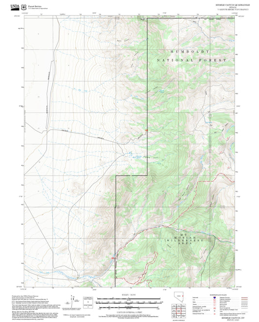 2025 Forest Service Topo Map of Sixmile Canyon Nevada