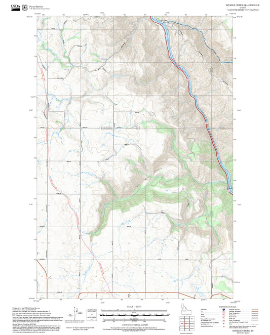 2025 Forest Service Topo Map of Sixmile Creek Idaho