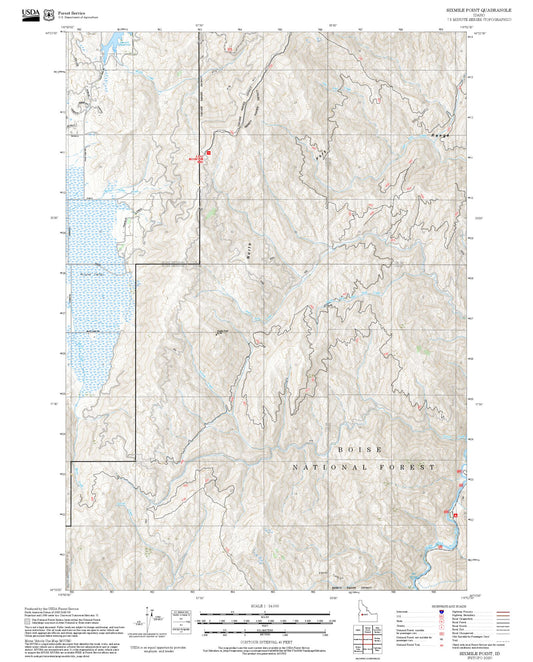 2025 Forest Service Topo Map of Sixmile Point Idaho