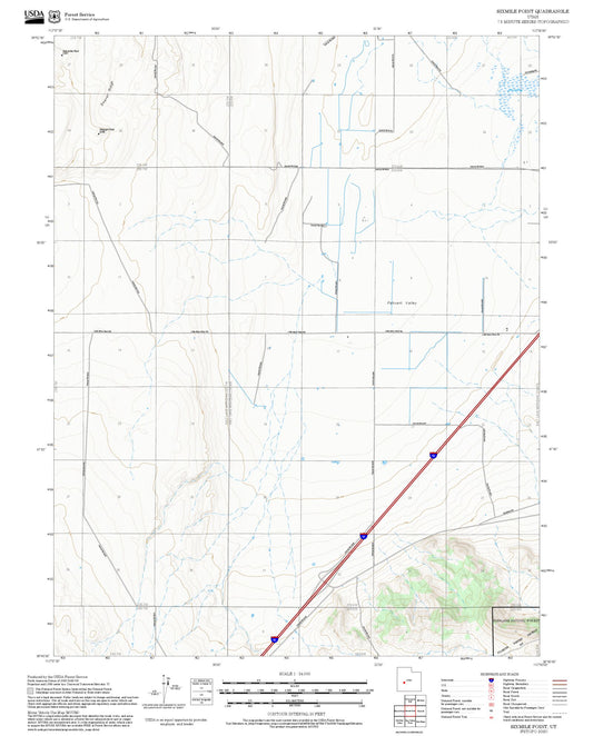 2025 Forest Service Topo Map of Sixmile Point Utah
