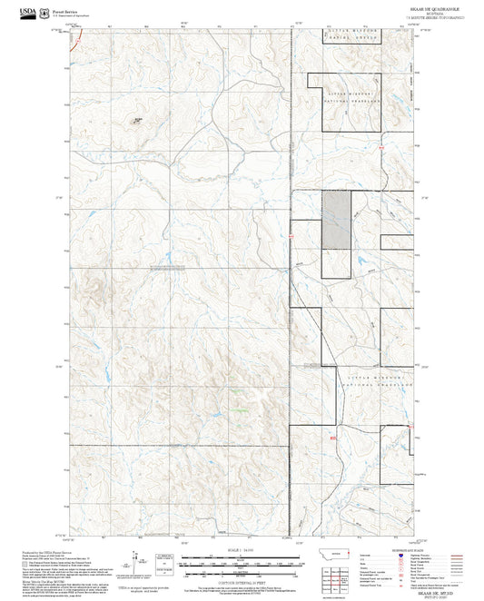 2025 Forest Service Topo Map of Skaar NE Montana