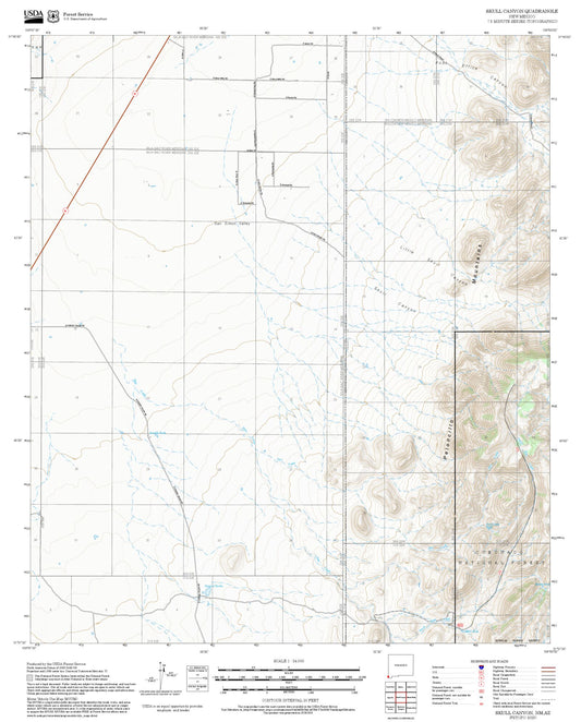2025 Forest Service Topo Map of Skull Canyon New Mexico