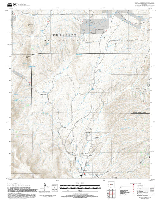 2025 Forest Service Topo Map of Skull Valley Arizona