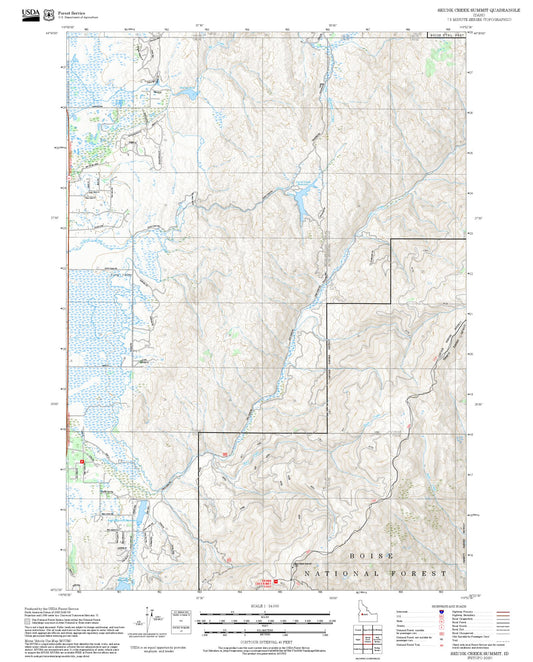 2025 Forest Service Topo Map of Skunk Creek Summit Idaho