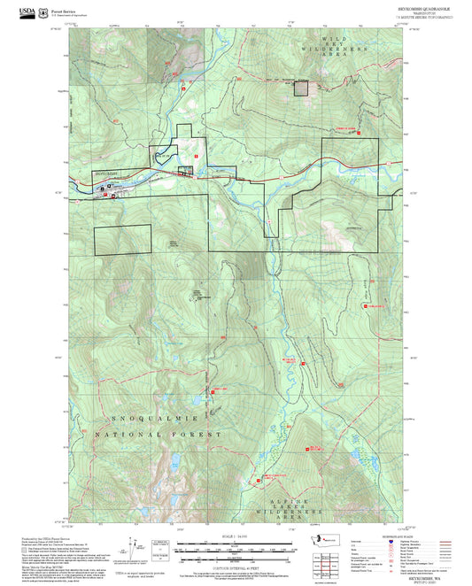 2025 Forest Service Topo Map of Skykomish Washington