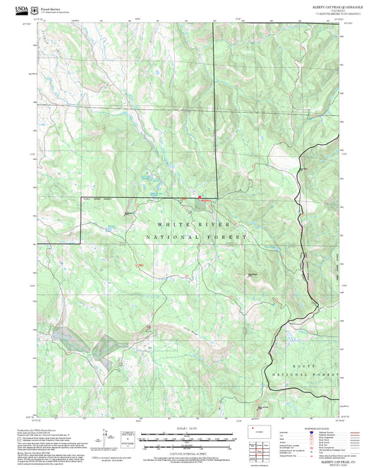2025 Forest Service Topo Map of Sleepy Cat Peak Colorado