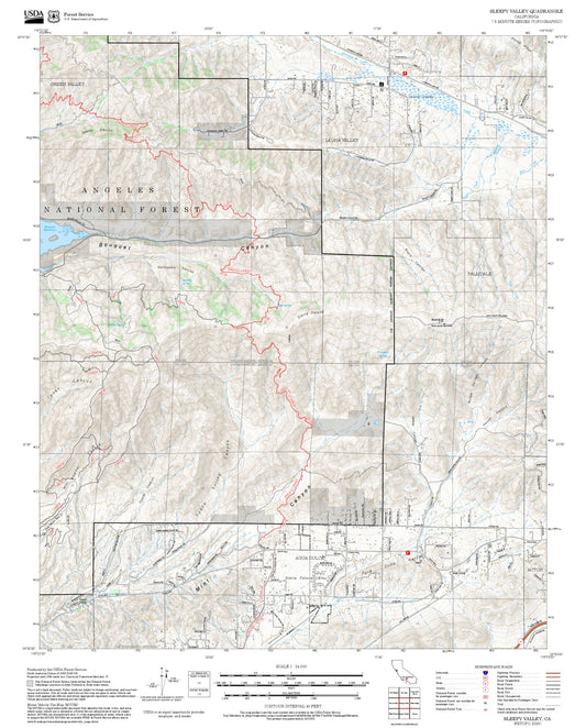 2025 Forest Service Topo Map of Sleepy Valley California