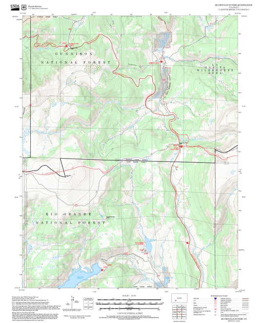 2025 Forest Service Topo Map of Slumgullion Pass Colorado