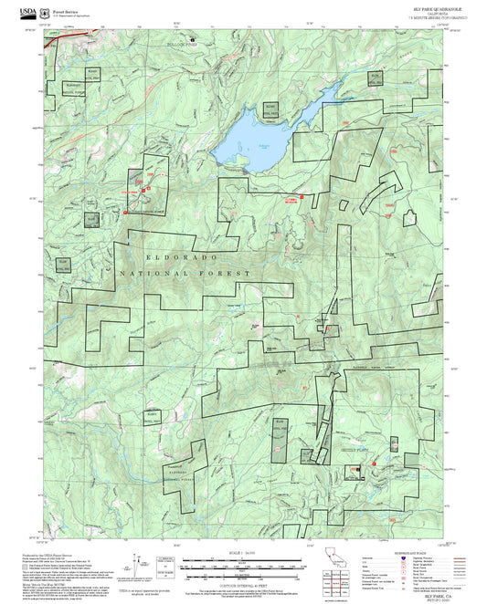 2025 Forest Service Topo Map of Sly Park California