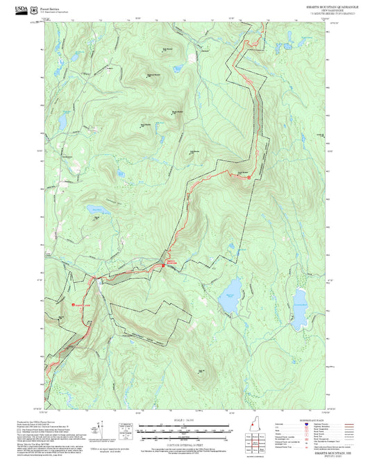 2025 Forest Service Topo Map of Smarts Mountain New Hampshire