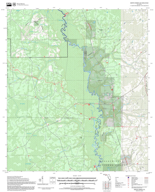 2025 Forest Service Topo Map of Smith Creek Florida