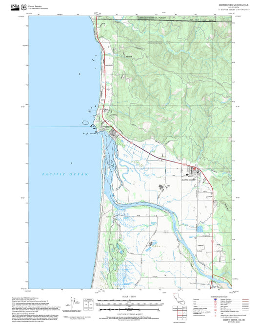 2025 Forest Service Topo Map of Smith River California