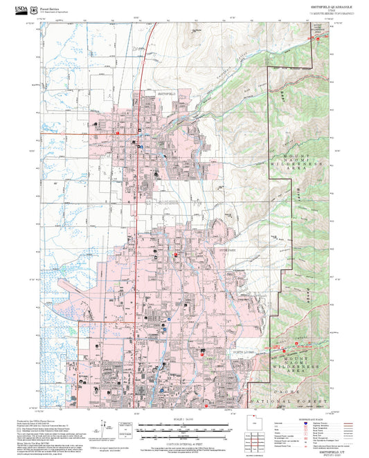 2025 Forest Service Topo Map of Smithfield Utah