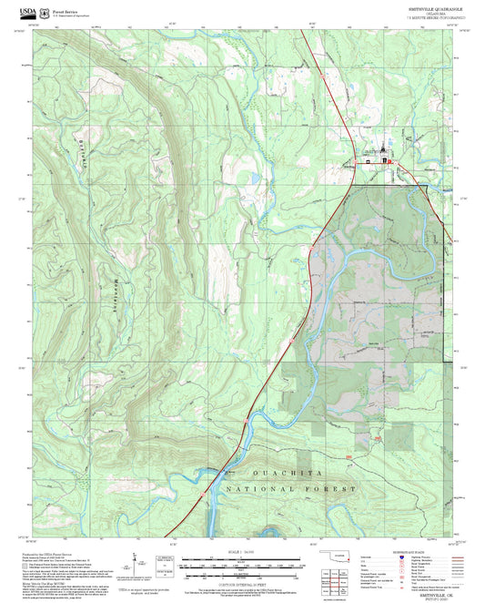 2025 Forest Service Topo Map of Smithville Oklahoma