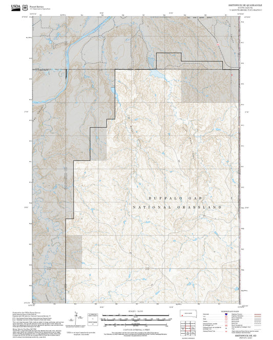 2025 Forest Service Topo Map of Smithwick NE South Dakota