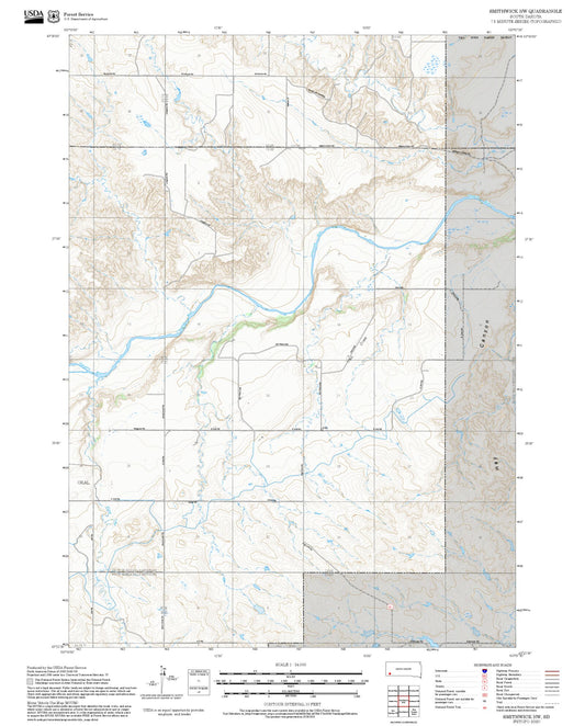 2025 Forest Service Topo Map of Smithwick NW South Dakota