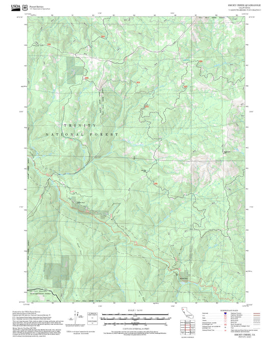 2025 Forest Service Topo Map of Smoky Creek California