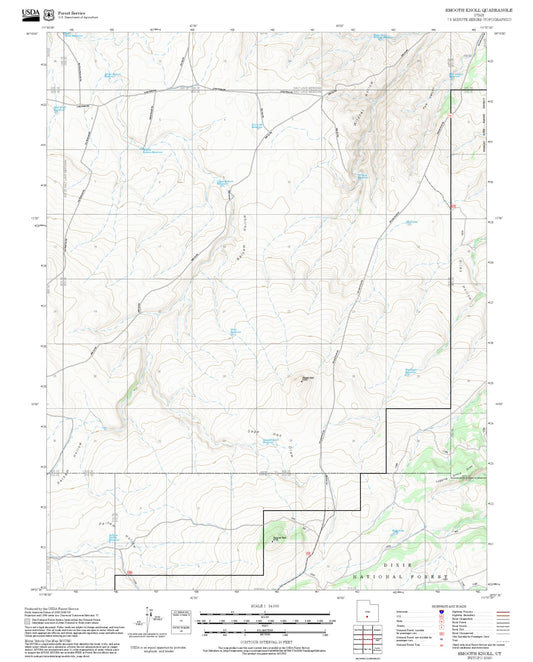2025 Forest Service Topo Map of Smooth Knoll Utah