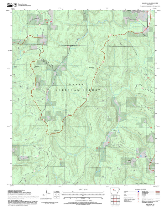 2025 Forest Service Topo Map of Smyrna Arkansas