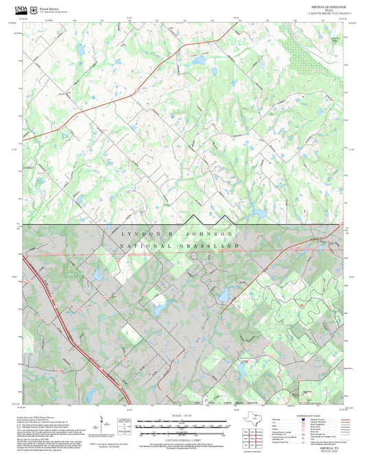 2025 Forest Service Topo Map of Smyrna Texas