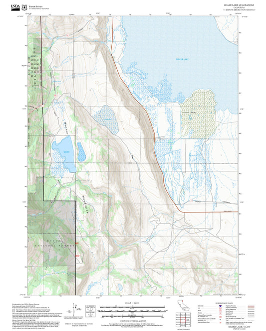 2025 Forest Service Topo Map of Snake Lake California