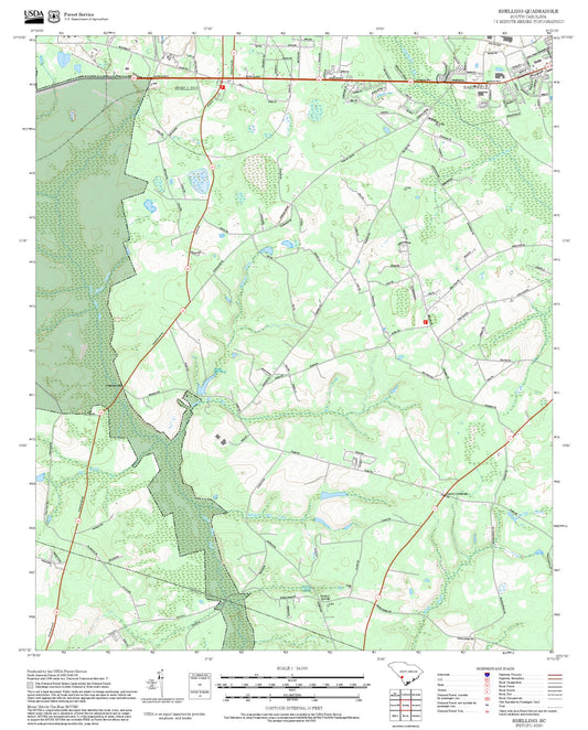 2025 Forest Service Topo Map of Snelling South Carolina