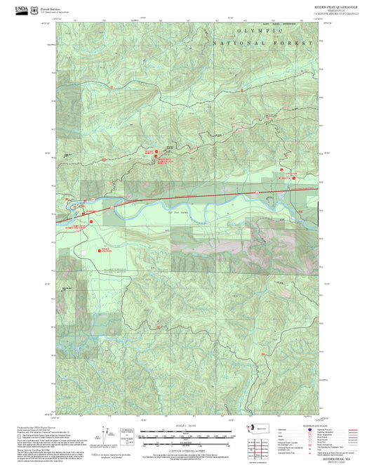 2025 Forest Service Topo Map of Snider Peak Washington