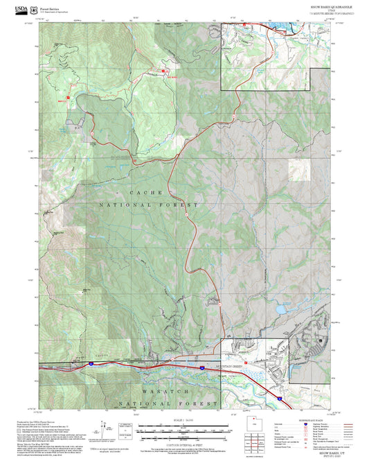2025 Forest Service Topo Map of Snow Basin Utah