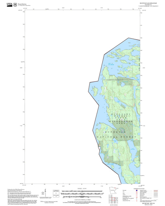 2025 Forest Service Topo Map of Snow Bay Minnesota