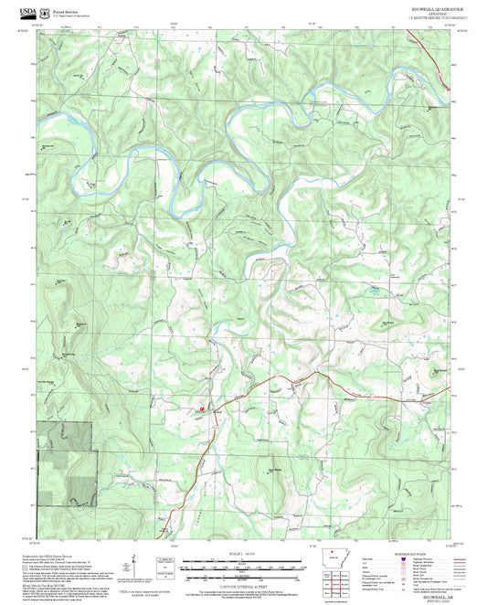 2025 Forest Service Topo Map of Snowball Arkansas