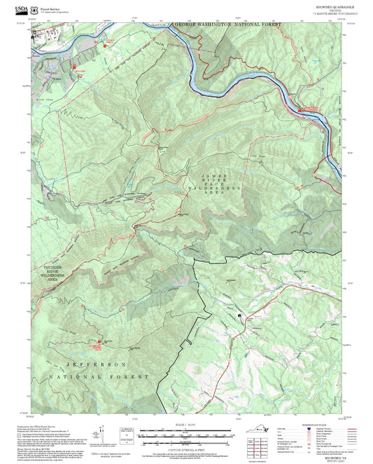 2025 Forest Service Topo Map of Snowden Virginia
