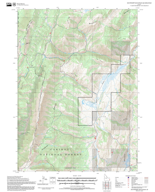 2025 Forest Service Topo Map of Snowdrift Mountain Idaho