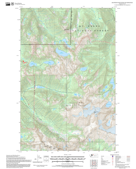 2025 Forest Service Topo Map of Snowking Mountain Washington