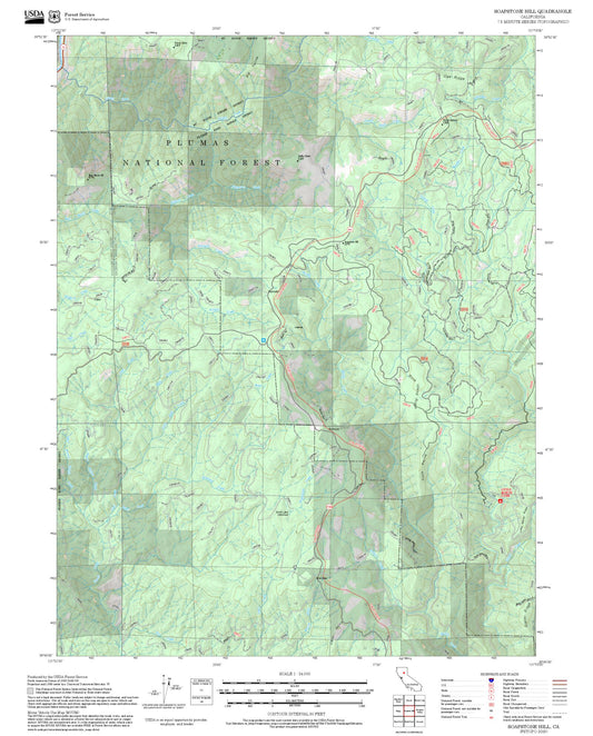 2025 Forest Service Topo Map of Soapstone Hill California