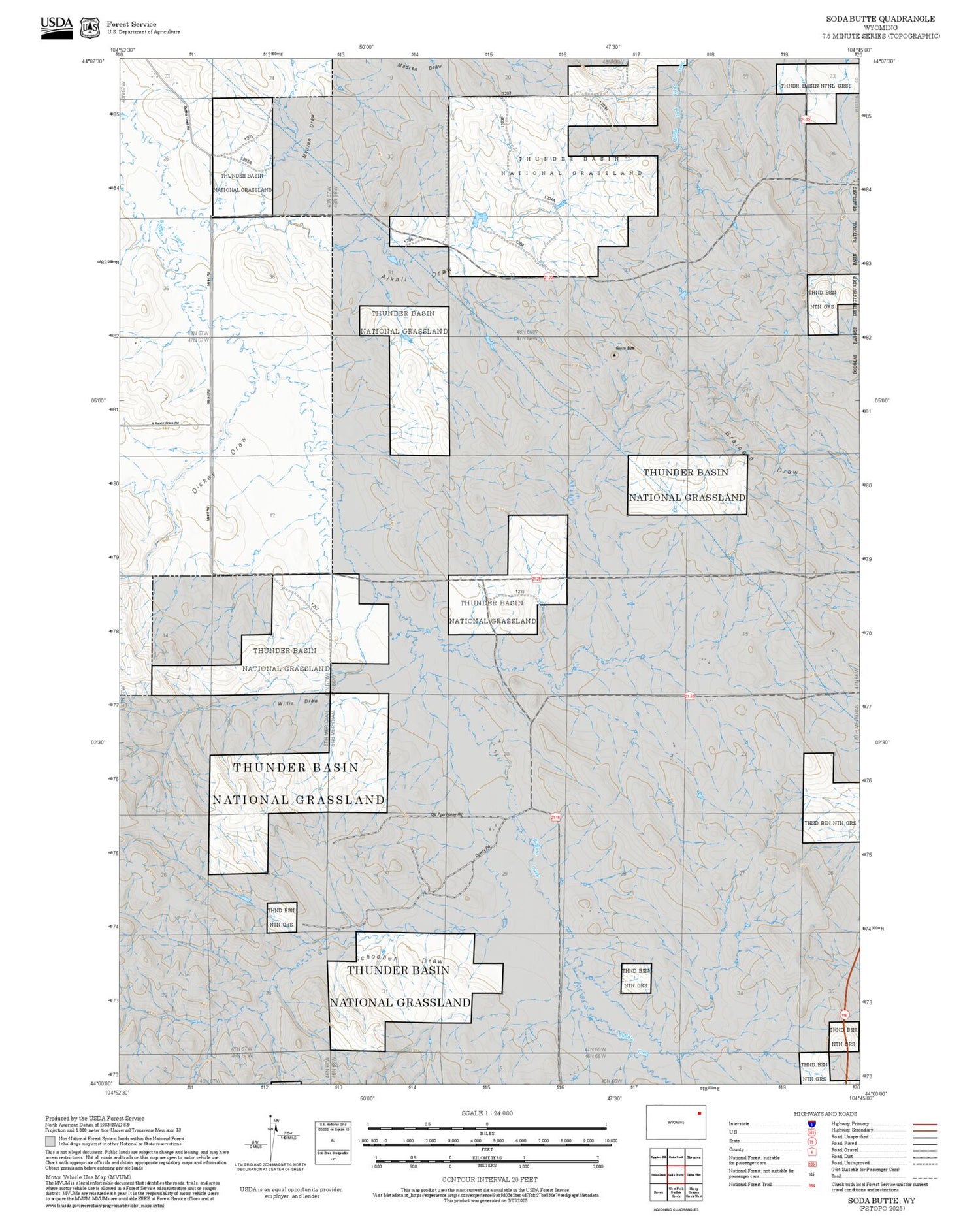 2025 Forest Service Topo Map of Soda Butte Wyoming