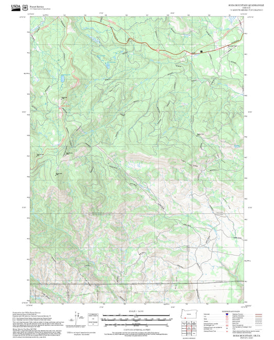 2025 Forest Service Topo Map of Soda Mountain Oregon