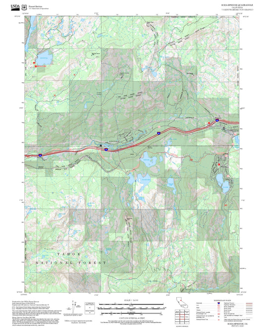 2025 Forest Service Topo Map of Soda Springs California