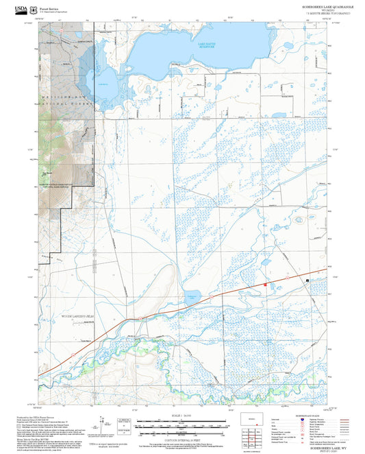 2025 Forest Service Topo Map of Sodergreen Lake Wyoming