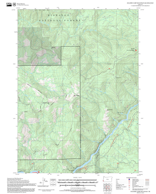 2025 Forest Service Topo Map of Soldier Camp Mountain Oregon