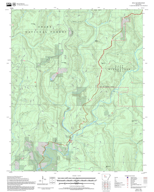 2025 Forest Service Topo Map of Solo Arkansas