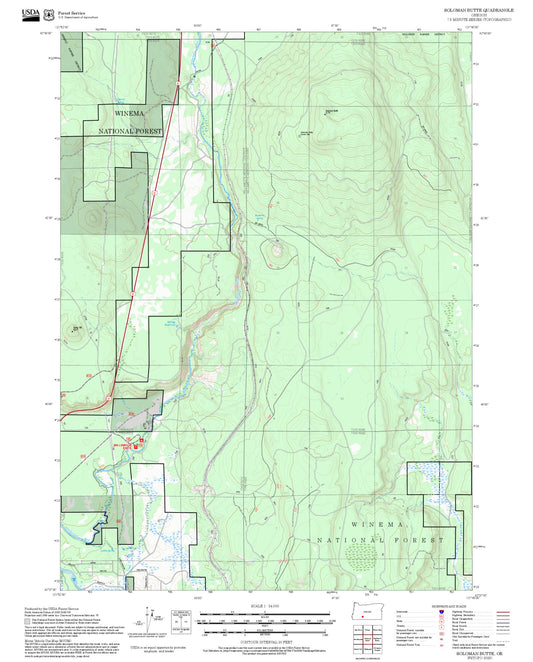 2025 Forest Service Topo Map of Soloman Butte Oregon